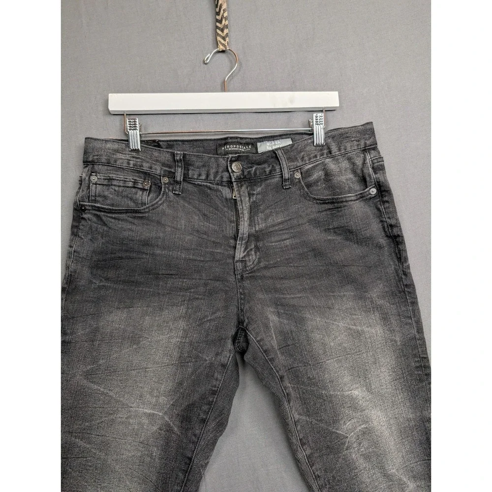 Aeropostale Jeans‎ Mens 34 X 32 Black Skinny Leg American Denim